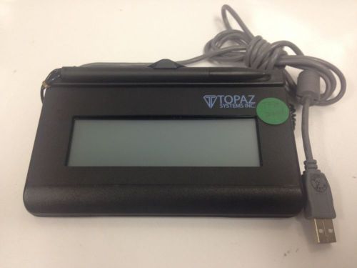 Topaz t-lbk460-hsb-r siglite signature capture reader pad 1x5 backlit lcd for sale