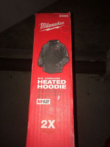 Milwaukee 2x-large m12 cordless lithium-ion black heated hoodie (hoodie only) for sale