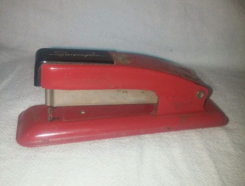 Vintage Red Swingline Stapler Small Desktop 5.25 Inch Mid Century Retro Office