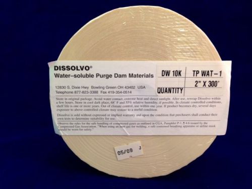 (Box of 4) 2&#034; x 300&#039; Roll - Dissolvo DW 10K Water Soluble Purge Dam Tape