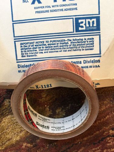 Scotch copper foil electrical tape 1&#034;x 18yds total of 8 rolls in packages 164yds for sale