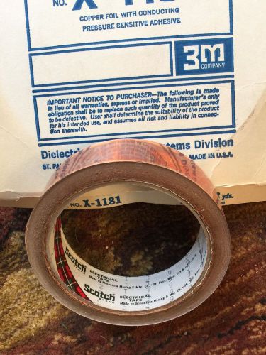 Scotch Copper Foil Electrical tape 1&#034;x 18yds Total Of 8 Rolls In Packages 164yds