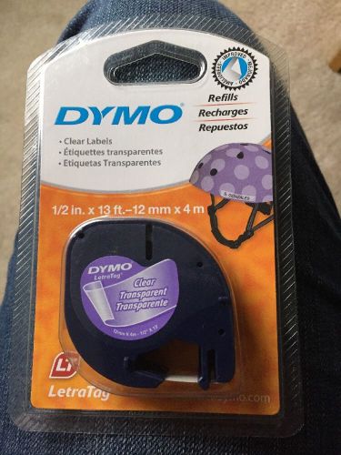 DYMO Plastic LT Label Refills 1/2&#034; x 13 Ft (12mm x 4m)  - CLEAR Label