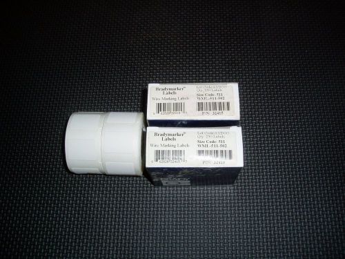 Brady wml-511-502 printer label, 1 in. white, vinyl 250 per roll for sale