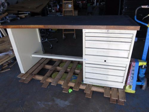 Lista 8 Drawer 72&#034; Machinists Workbench Wood Table Top Storage Cabinet ar 108 B