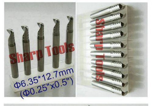 5pcs 6.35*12.7mm single custom Carbide One Flute CNC Milling Tools router bits