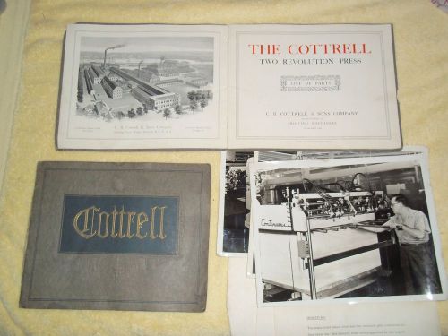 Lot of (2) Cottrell Two Revolution Press Parts List Catalog and Photos 1912
