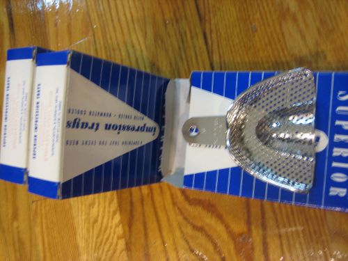 3-dental impression trays,medium upper perforated,made by superior dental,usa for sale