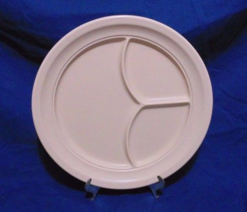 Set of nine -  carlisle divided melamine plates - 9-3/4 inch - light tan color for sale