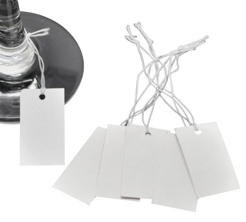100Pcs Blank White Label Tie String Tag Jewelry Watch Display Price Tags 40x20mm