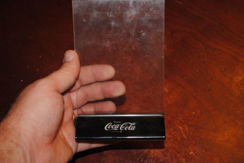 Coca Cola Acrylic Table Tent Menu/Card Holder - 4&#034; x 6&#034;