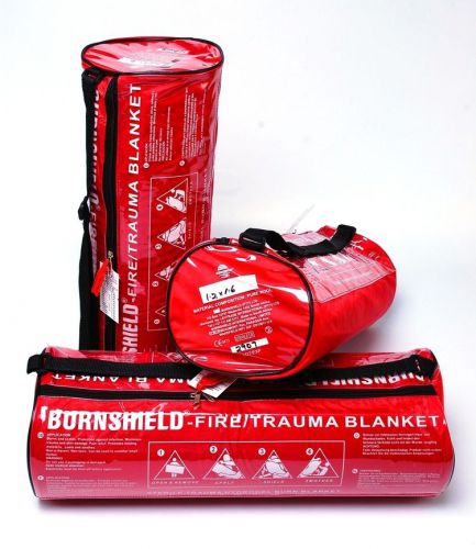 Burnshield Large Wool Fire Trauma Blanket In Carry Bag 98&#034; x 64&#034; exp 2019