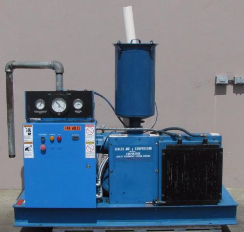 Scales svsb rotary screw vacuum pump 10 hp baldor electric motor 230/460v quincy for sale