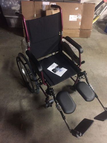 Ultra Light Adult Wheelchair Compact Karman Red LT-980-BD-E Elevated Leg Rests