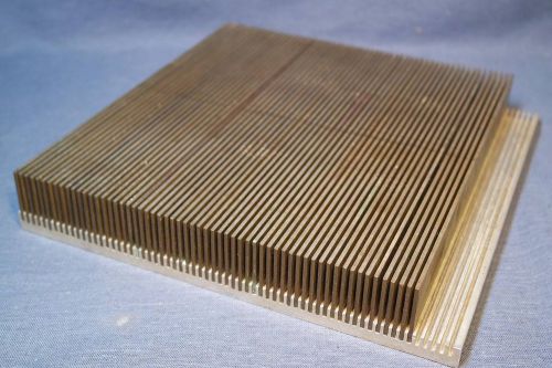 23 LB BRASS Fin Aluminum HEATSINK 10&#034; Square 2&#034; Thick PERFECT for High Power AMP