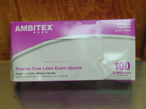 Ambitex Textured Powder-Free Disposable Latex Exam Gloves, Cream, Small