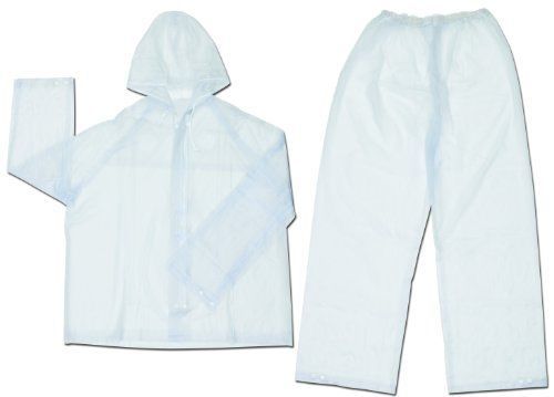 MCR Safety O722X2 Squall PVC Single Ply 2-Piece Rainsuit, Clear, 2X-Large