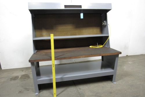 72x34&#034; steel&amp;butcher block industrial assembly workbench table w/ extras nice! for sale