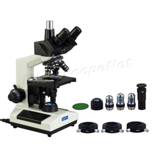 Phase Contrast Trinocular Laboratory Biological Microscope 40X-2000X w LED Light