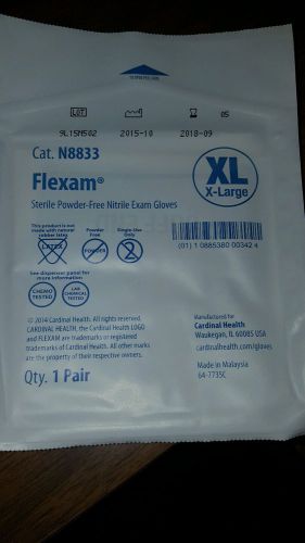 Flexam sterile powder-free nitrile Exam Gloves X-Large. All 9 pairs for 1.99.