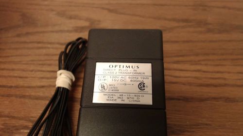 OEM Optimus AC Adapter Power Supply 48-15-800D - 15V DC 800mA - 15VDC TESTED P10