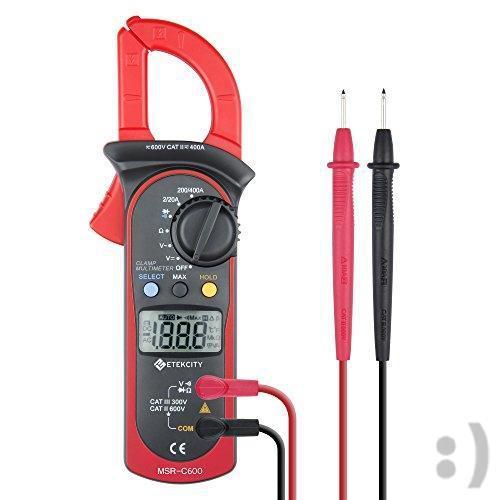 Etekcity MSR-C600 Digital Clamp Meter  Multimeter with AC / DC Voltage Test, Red