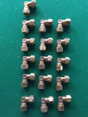 16 hoke gyrolok 1/2&#034; x 1/2&#034; 90 degree elbow brass compression fittings new for sale