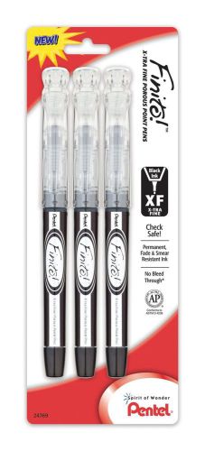 Pentel Finito Porous Point Pen Fine Point Tip Black Ink 3 Pack (SD98BP3A)
