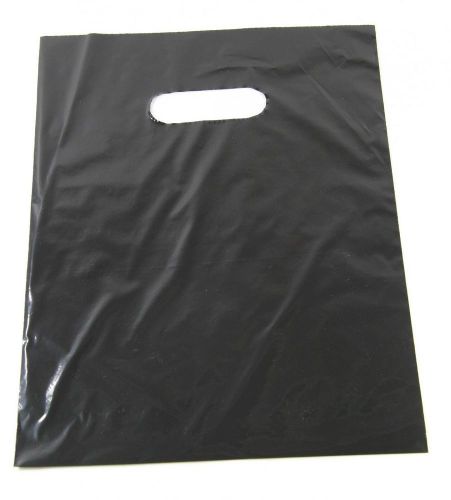 50 9&#034; x 12&#034; BLACK  GLOSSY Low-Density Plastic Merchandise Bags