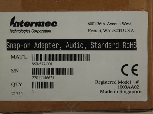 Intermec 850-577-001 Snap-On Audio Adapter CN70 CN70e CK70 CK71 - Brand New