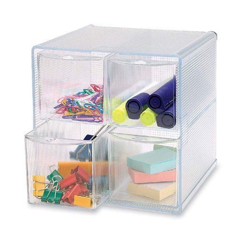Supply storage organizer clear home office desktop drawer shelf pins clips tray for sale