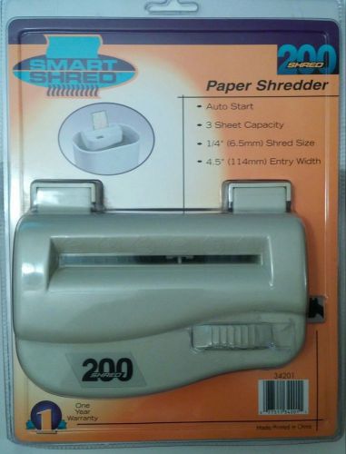 NEW Smart Shred Small Paper Shredder 200 Shred Auto Start 3 Sheet Capacity