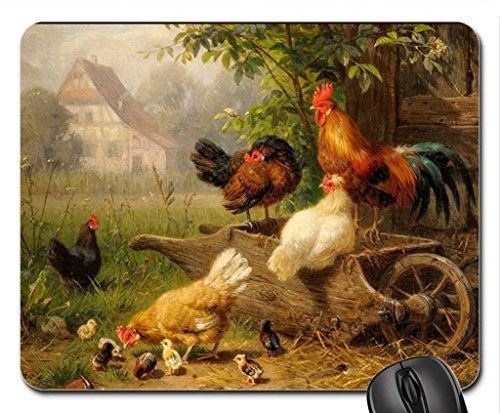 Rock Bull Chicken Family Mouse Pad, Mousepad (Birds Mouse Pad)