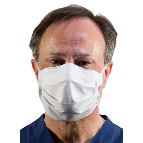Disposable procedure mask hypoallergenic tie-on white 300 pk for sale