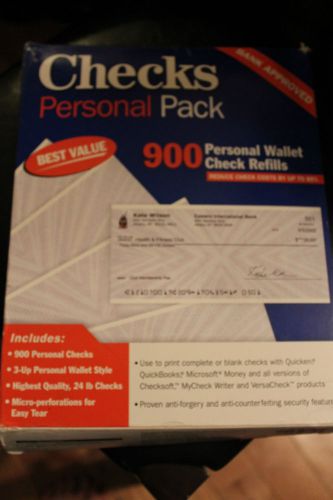 Checks Personal pk Bank Approved Personal Wallet Check Refills Pack 900