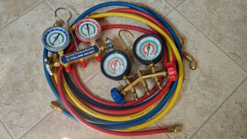 Yellow Jacket Test &amp; Charging Manifold R-502 R-22 R-12 &amp; JB R-404A R-410A R-22