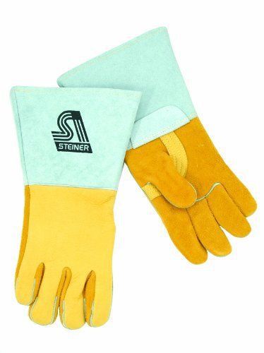 Steiner 85022X Premium Welding Gloves, Gold Elk skin, Foam Lined Back, 2X-Large