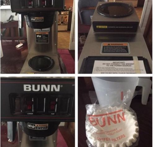 BUNN COFFEE MAKER W/ 2 WARMERS LOW PROFILE POUROVER STAINLESS - VP17-2-0002