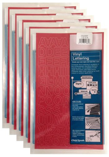 Chartpak 3/4-inch Red Stick-on Vinyl Letters &amp; Numbers (01022), 5 PACKS