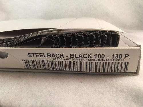 Box of 25 Unibind Steelback Black 100-130p Type 15 Covers