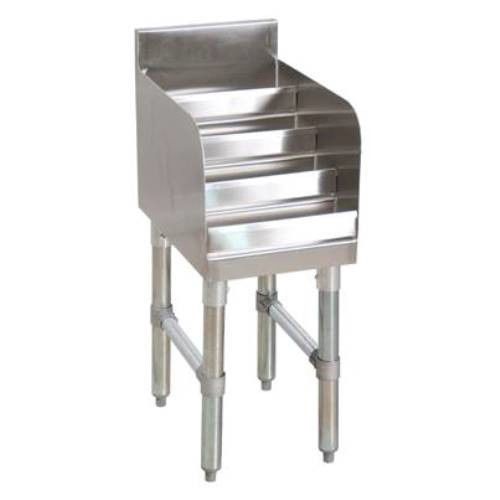 Stainless steel four (4) step raised shelf underbar liquor display 24 x 21-1/4&#034; for sale