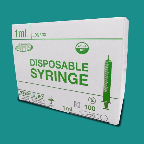1cc Syringe - 100 pcs of 1cc (1 ml) Luer Slip Disposable Syringes, no needles