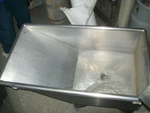 SINK WITH SLANTED DRAIN BOARD, SORT LEGS, H/D S/STEEL, 900 ITEMS ON E BAY