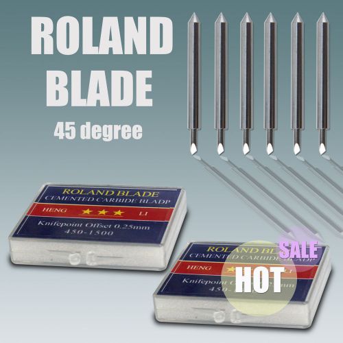 6PCS HQ Roland Cutting Plotter Blades 45 Degree Bit Knife Tool For Vinyl Cutter