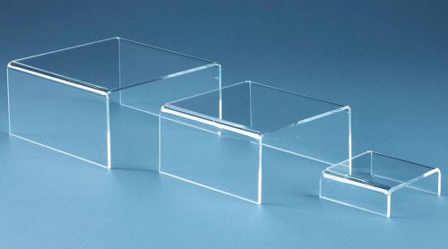 Lot of 3 Acrylic Risers Clear Jewelry Display NEW 1378S