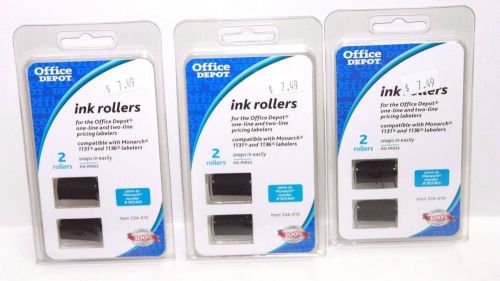 3 Pack Office Depot Ink Rollers 534-010 Compatible with Monarch 1131 &amp; 1136