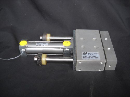 PHD TS03 Air Pneumatic Slide Cylinder  1 X 2&#034; Stroke 3/4&#034; bore 3/8&#034; rails