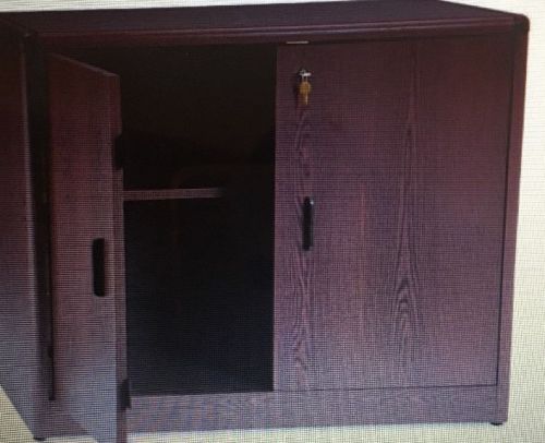 New hon locking 2 door storage cabinet - mahogany finish, local pickup nj 07924 for sale