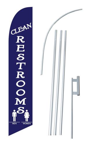 Clean Restroom Windless Flag Swooper Full Sleeve Feather Banner 15&#039; Kit USA
