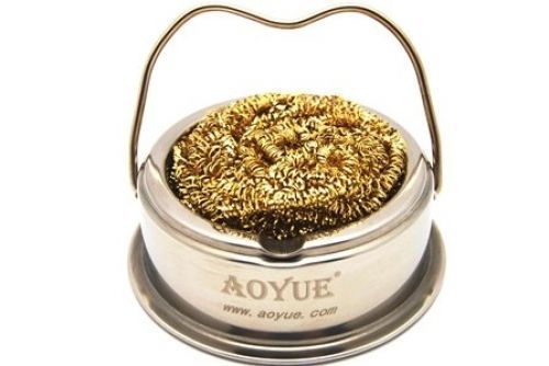 Aoyue Soldering Iron Tip Cleaner with Brass wire sponge, no water needed